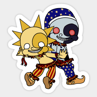 sun and moon chibi Sticker